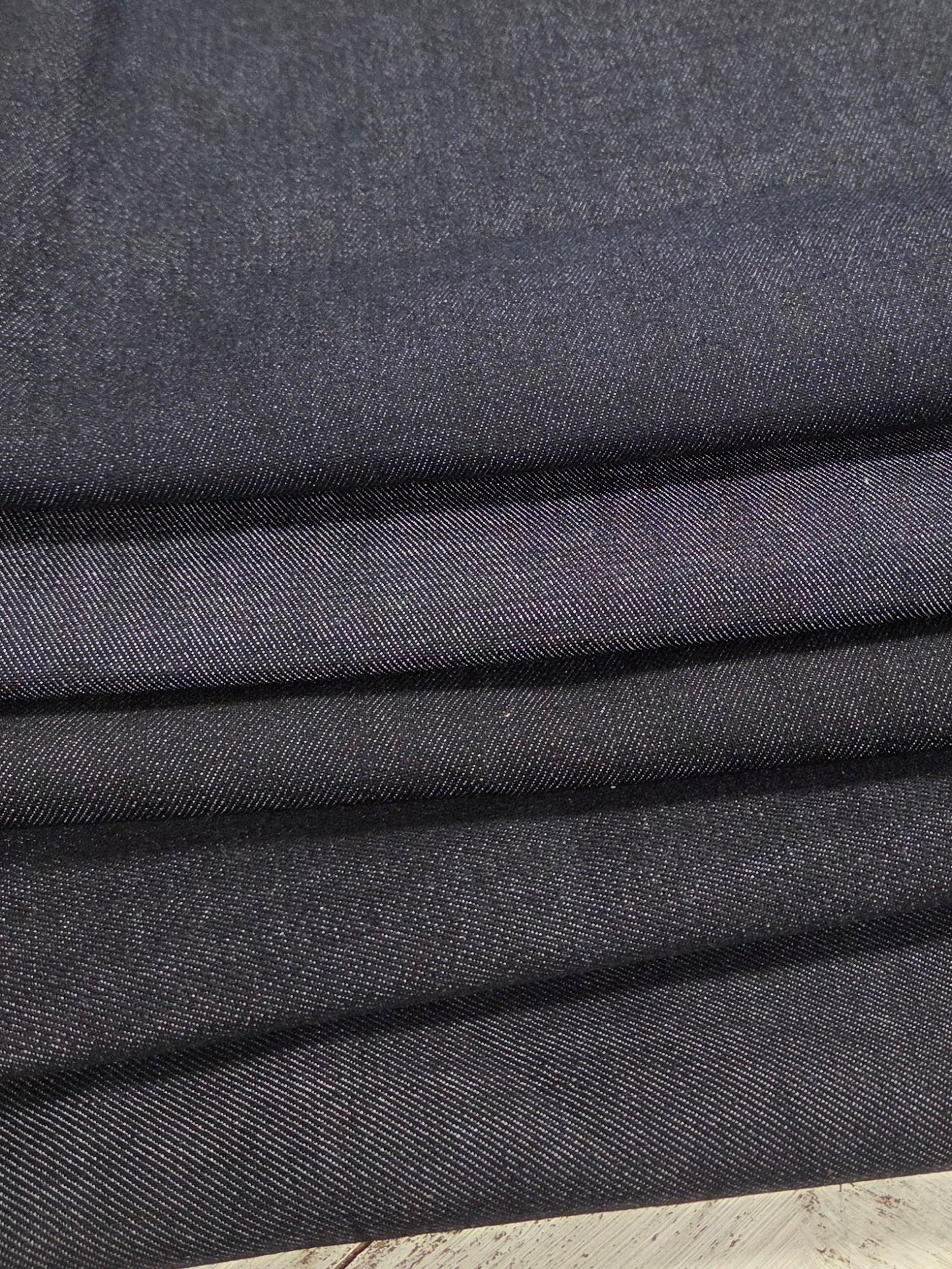 Designer LA Deadstock Stretch Denim Dark Blue indigo #5 Woven-by the yard