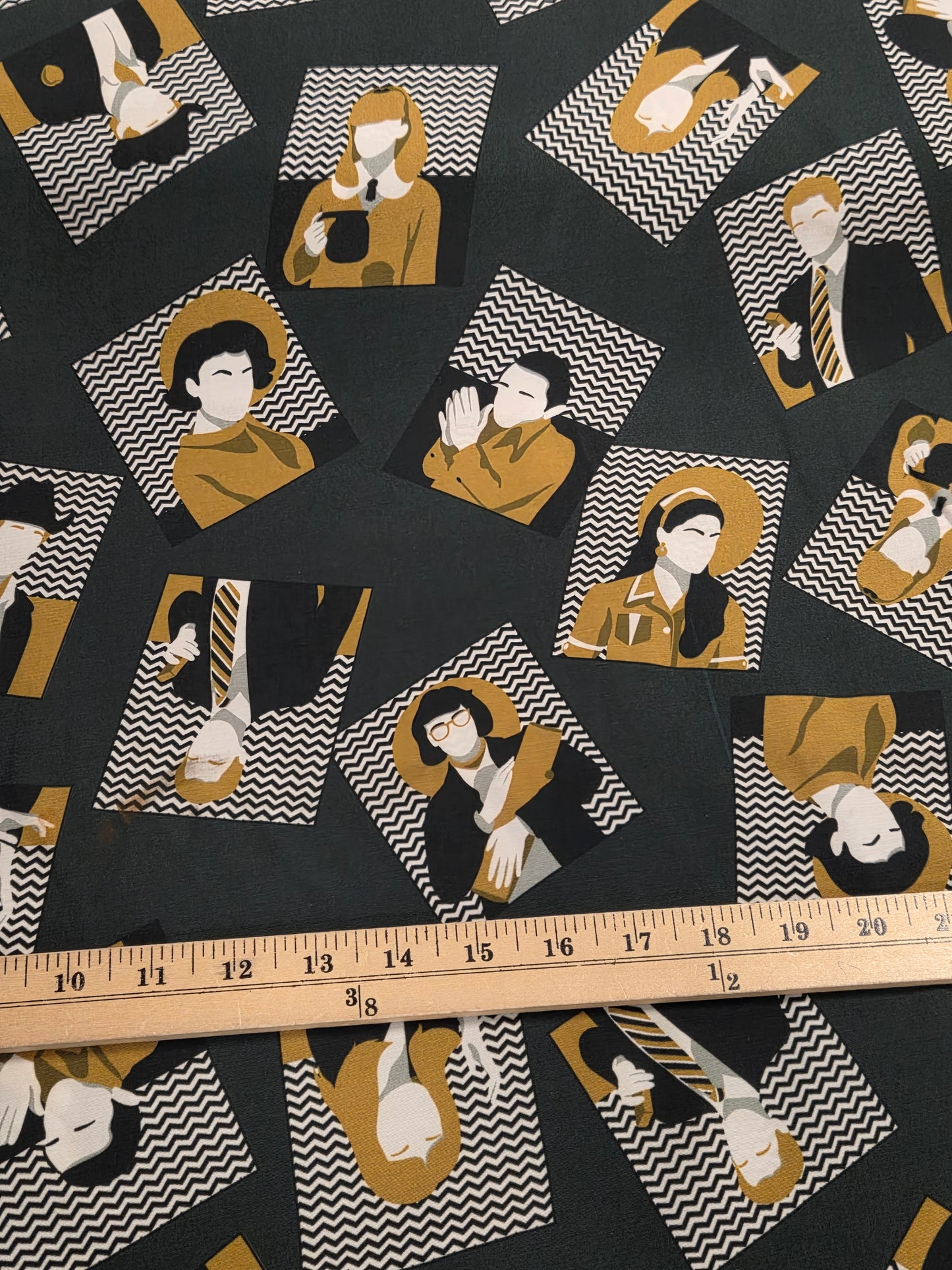 Designer Deadstock Italian Viscose Prints- Twin Peaks Inspired Prints Character Portraits Woven- by the yard