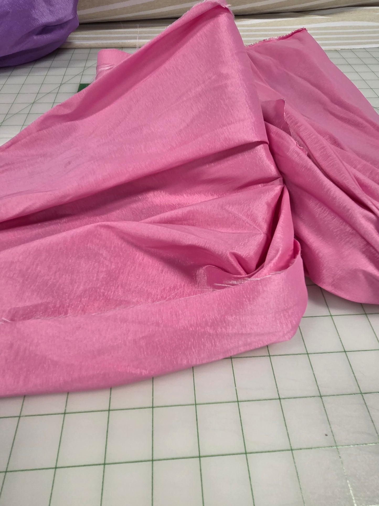 Pink Stretch Taffeta Solid Two Tone