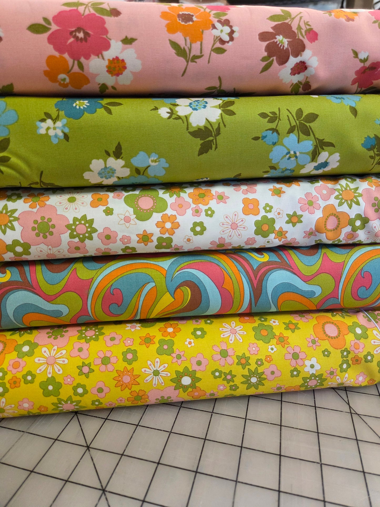 Moda Fabrics: Happy Daze Clouds Multi Florals 100% Cotton Woven- by the Half Yard