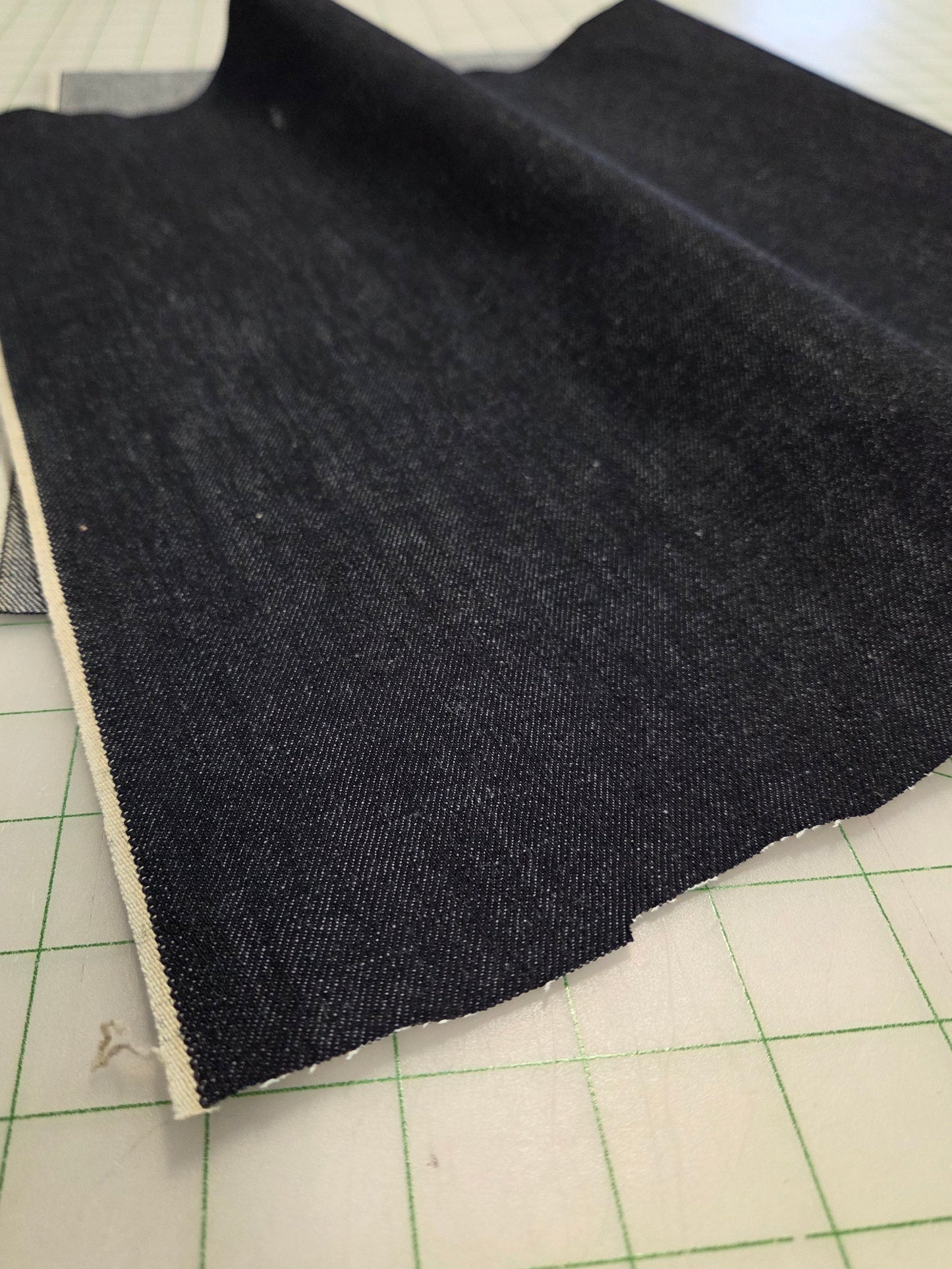 japan denim indigo dark solid woen by the yard selvage denim