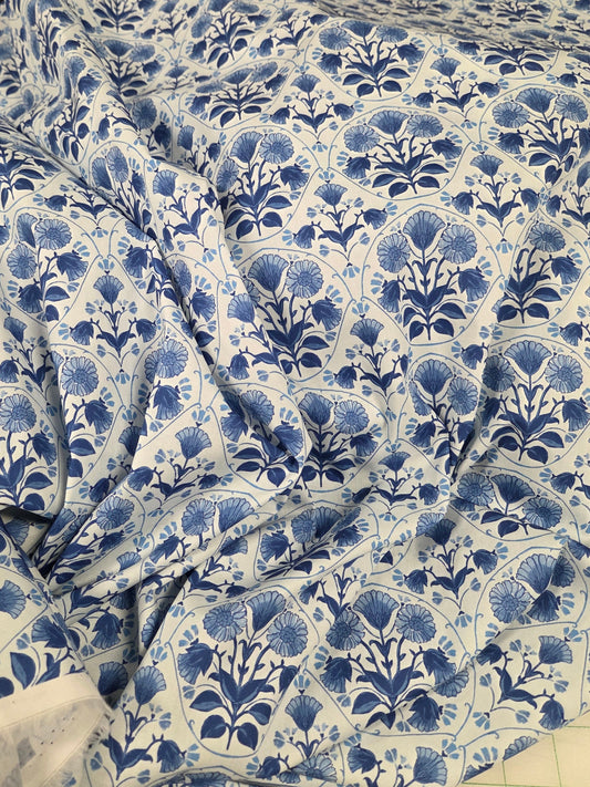 cotton spandex poplin teagan floral woven