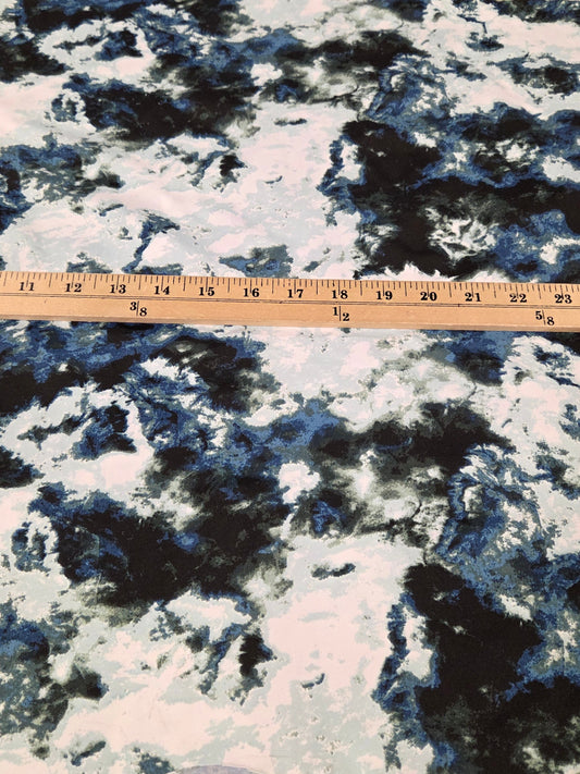 Designer Deadstock Abstract Clouds Swim/Activewear Nylon Spandex Knit- by the yard