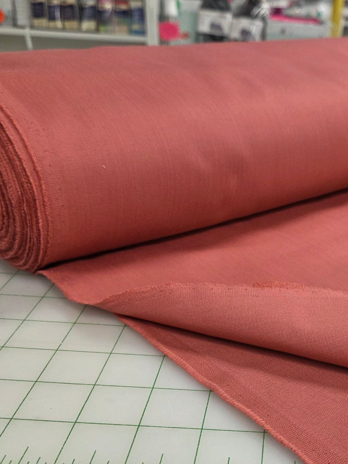 apparel fabric for garment making cotton fabric for jackets, skirts, shorts. Coral Mauve Solid