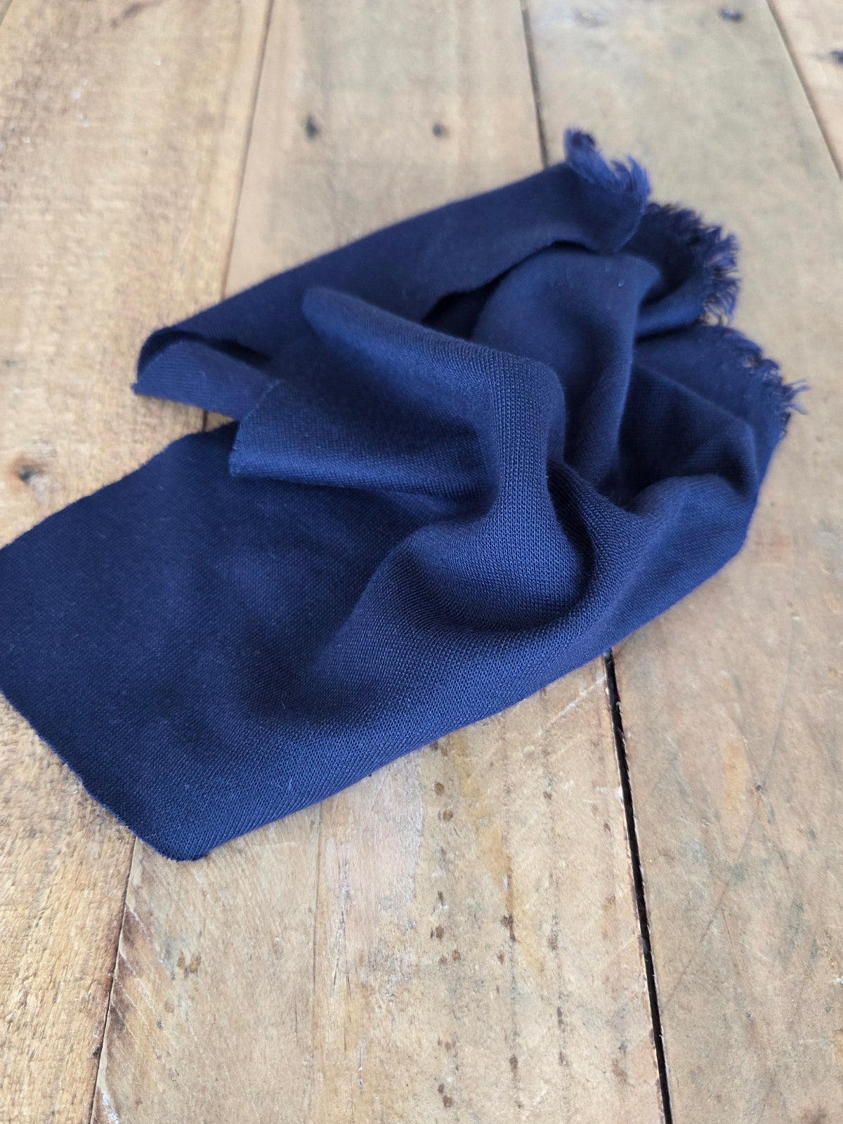 Designer Deadstock Rayon Nylon Spandex Ponte De Roma Navy Solid Knit- by the yard