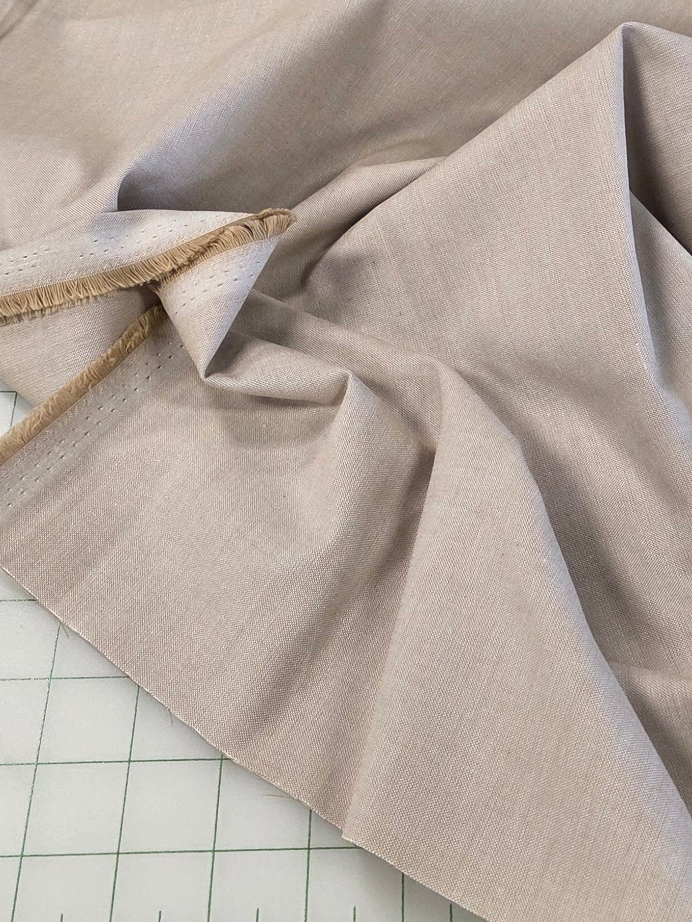 Fashion Apparel OEKO TEX Cotton Chambray Tan Beige Shirting Solid Woven - by the yard