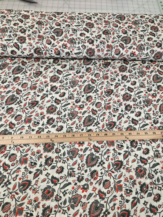 Designer Deadstock Viscose Voile Bohemian Paisley Woven- by the yard