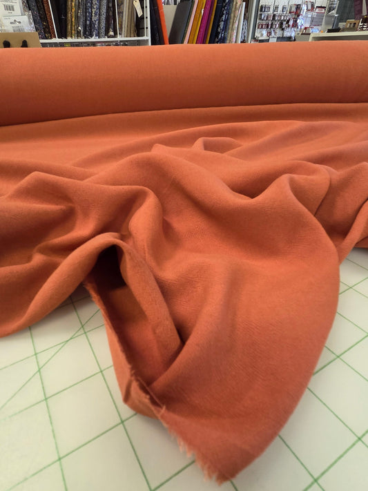 rust colored viscose linen textured solid woven