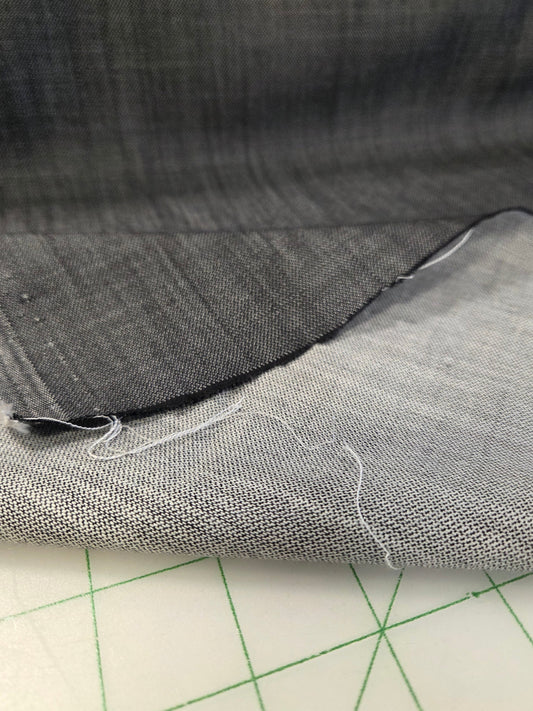 Designer LA Deadstock Cotton Shirting Denim Two Tone Black Woven- by the yard