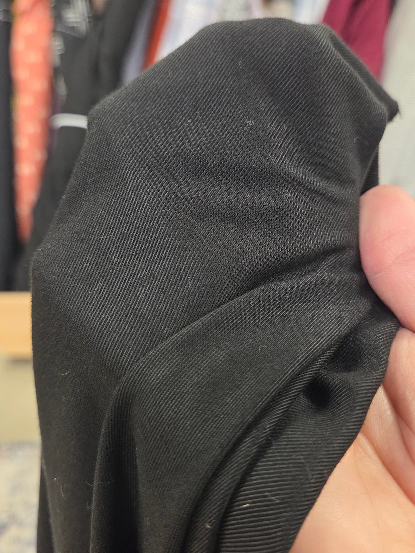 Designer Deadstock Black Tencel Twill Weave Opaque Woven Medium Weight Solid -by the yard