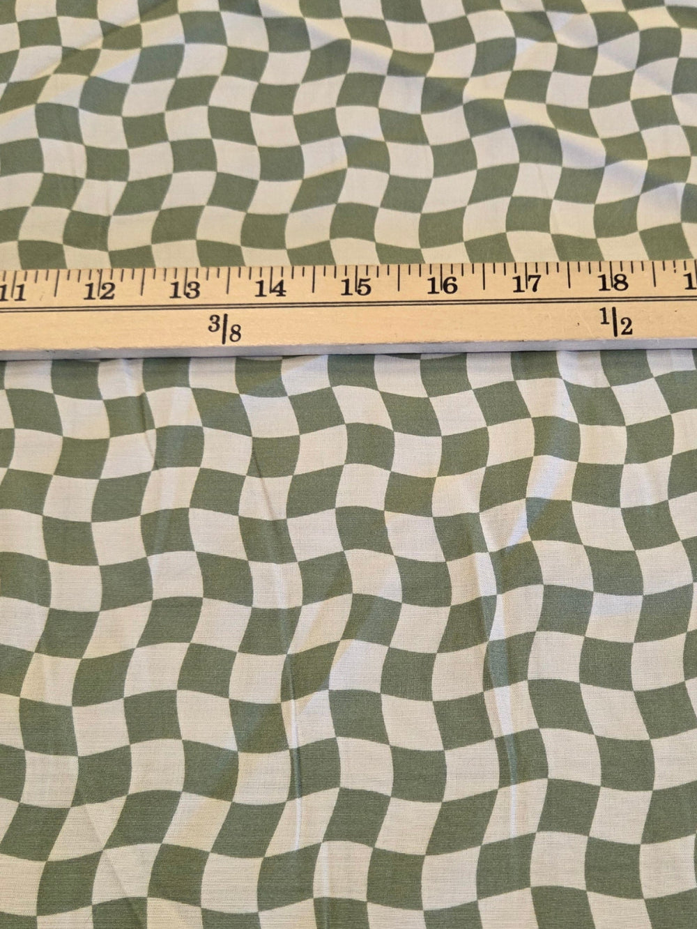 eco vero viscose sage checkered woven