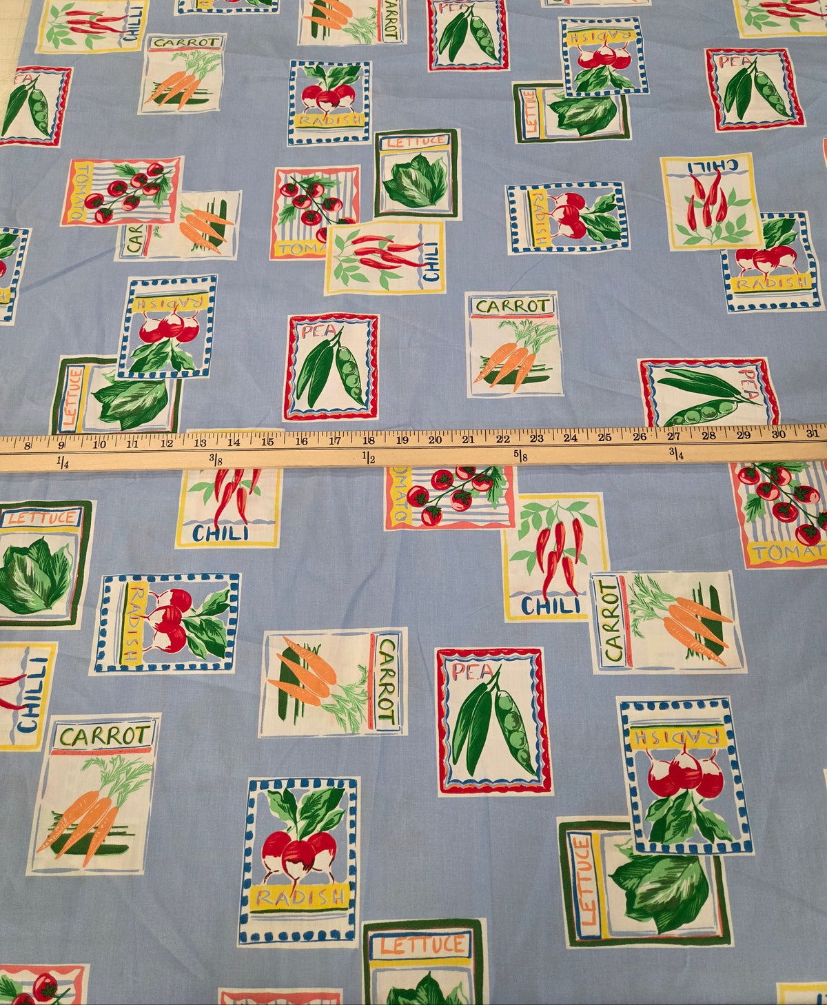 Designer Deadstock Cotton Poplin Vegetable Print UK Release- See Notes :Sell OFF