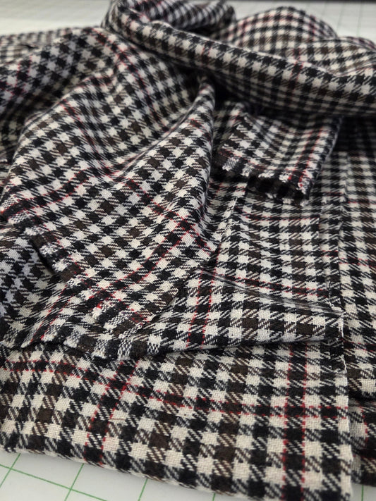 Designer Italian Deadstock Wool Blend Checks Woven- by the yard