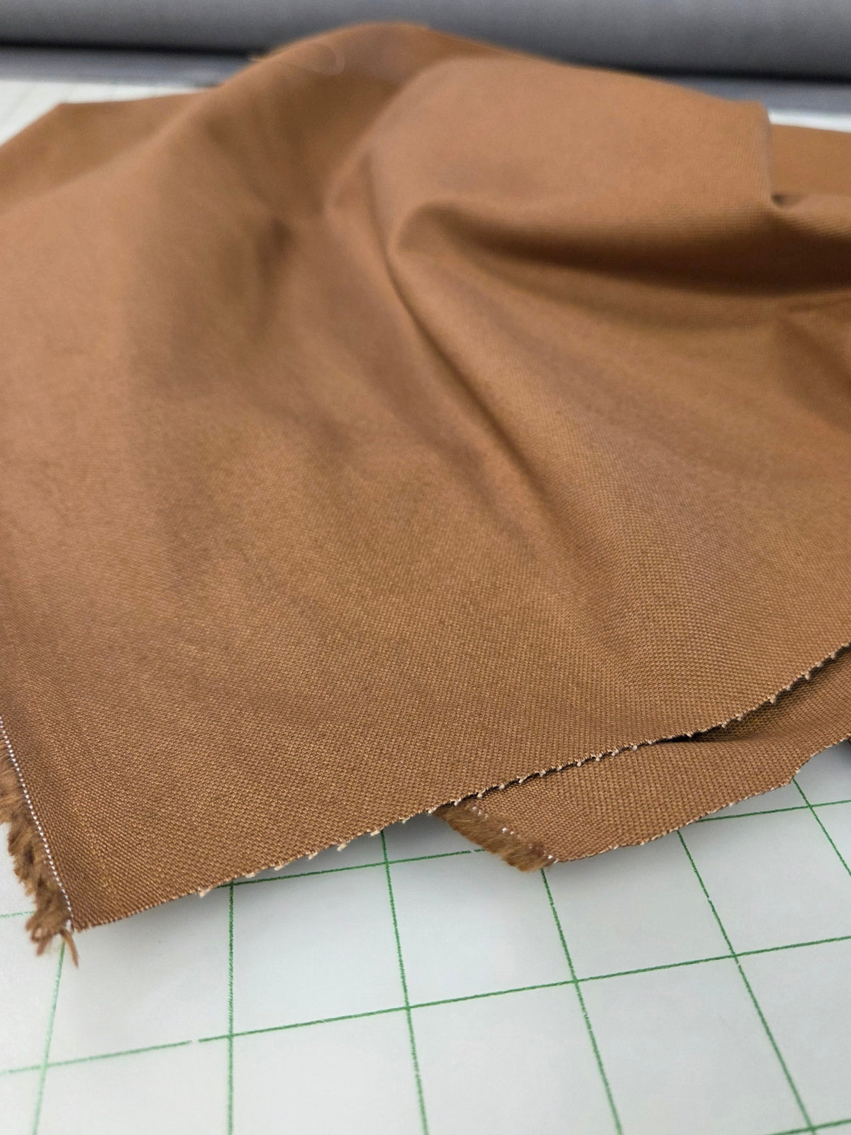 Designer Deadstock 100% Cotton Canvas Caramel Brown 12.5 oz Woven- by the yard