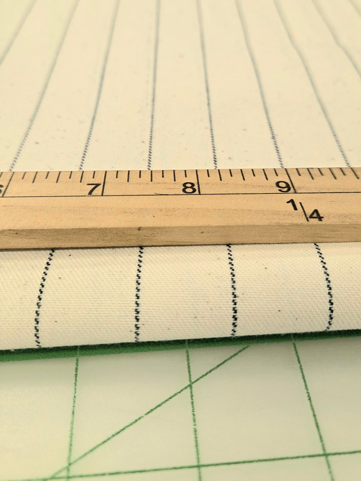 Designer Deadstock 100% Natural Micro Stripe Twill Weave 8.5oz Woven- by the yard