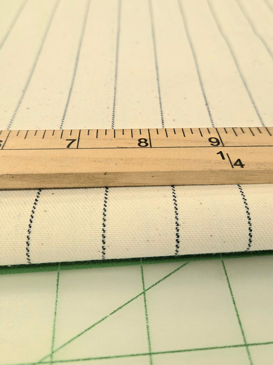 Designer Deadstock 100% Natural Micro Stripe Twill Weave 8.5oz Woven- by the yard