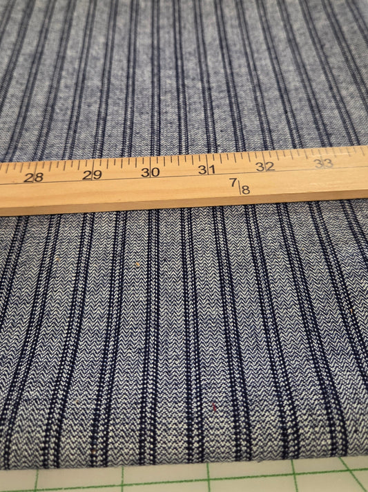 Japan Fabrics: Stripe 100% Cotton Reverse Shirting Herringbone Weave Denim 7oz Woven- by the yard