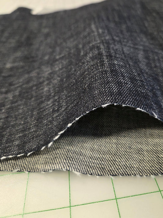 Designer Deadstock Cone Mills Denim 100% Cotton Cross Hatch 10oz Woven- by the yard
