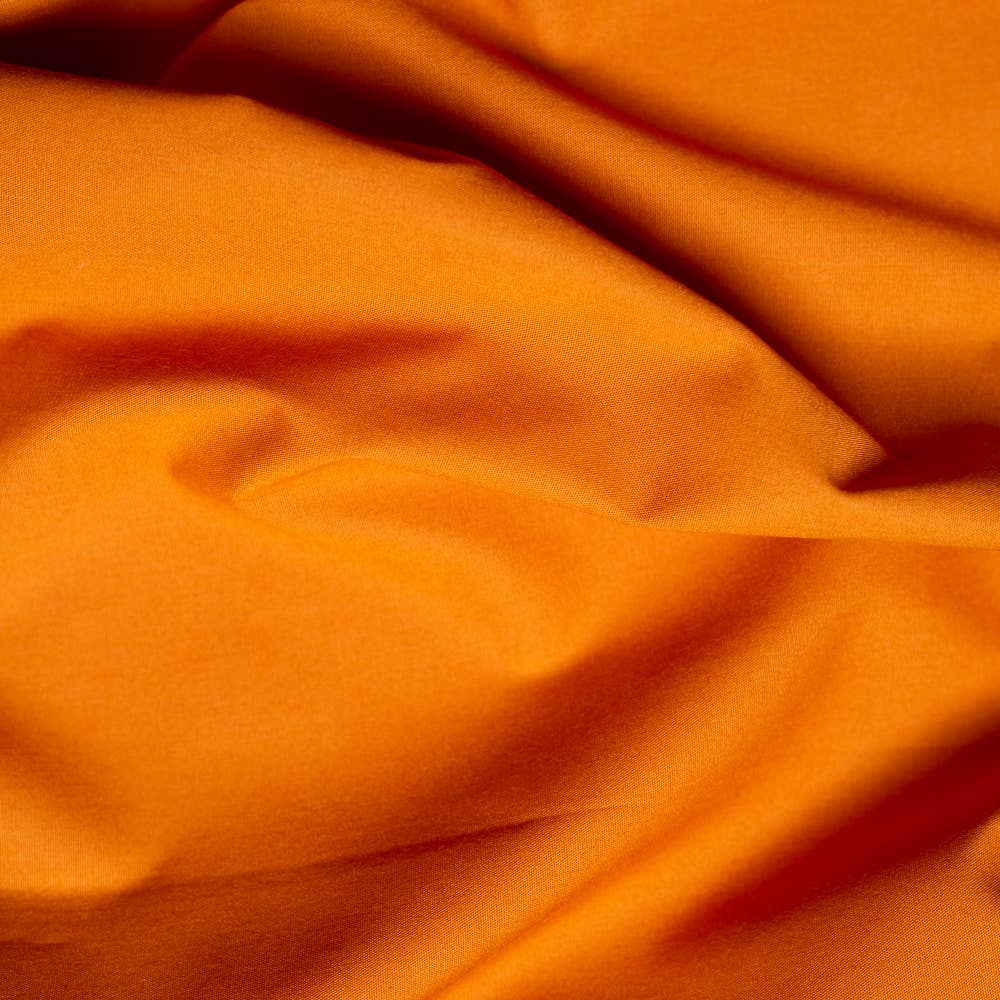 Organic Premium Cotton Orange Shirting Poplin Solid 115 GSM by Birch Fabrics-by the half yard
