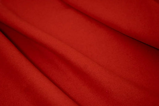 End of Bolt: 4-1/4th yards of Designer Deadstock Premium Red Lipstick Wool Blend Coating Woven-remnant