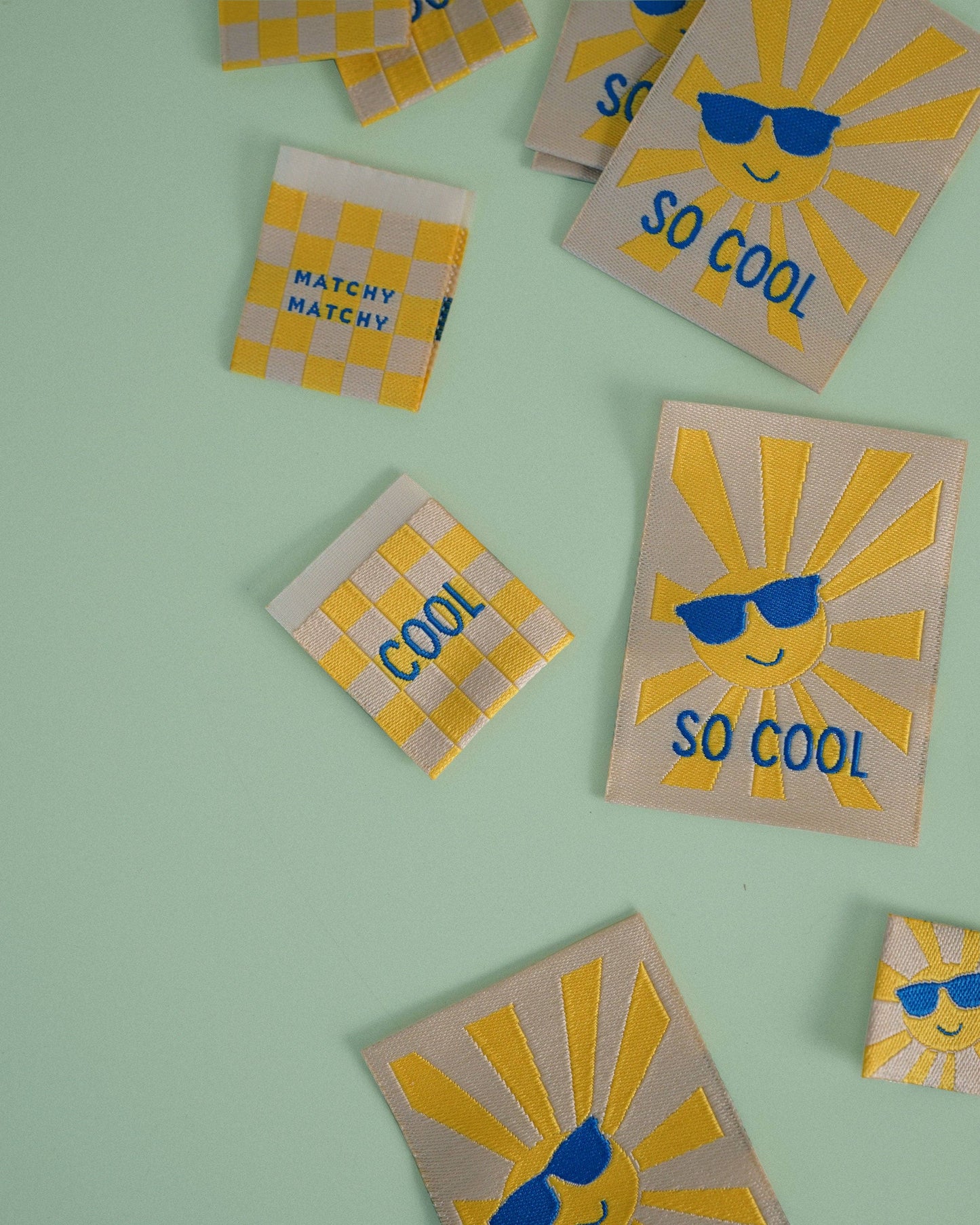 Sewing Labels: So Cool Square and Rectangle Garment Labels: by Matchy Matchy Sewing Club Set of 8-1 Pack