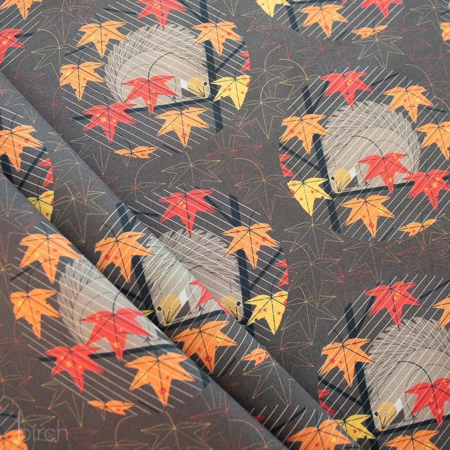 Birch Fabrics: Organic Cotton Poplin 115 GSM Squirrels in a Squall Charley Harper -by the half yard