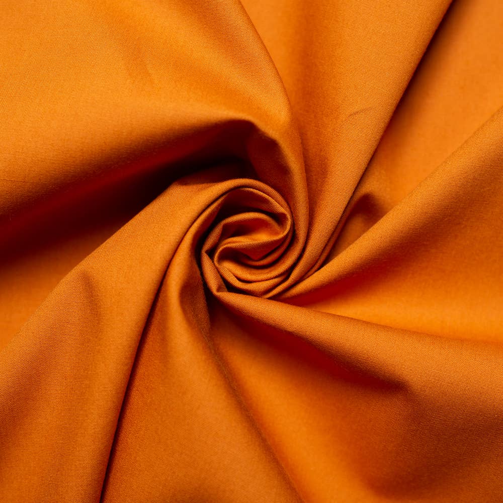 Organic Premium Cotton Orange Shirting Poplin Solid 115 GSM by Birch Fabrics-by the half yard