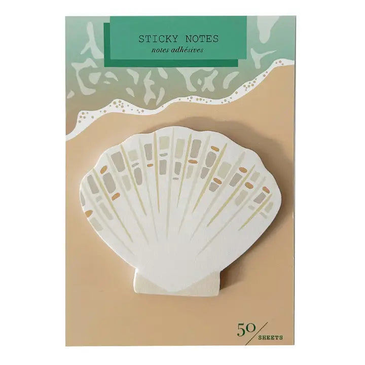 Stationary: Sea Shells Die Cut Single Sticky Notes-1 Pack