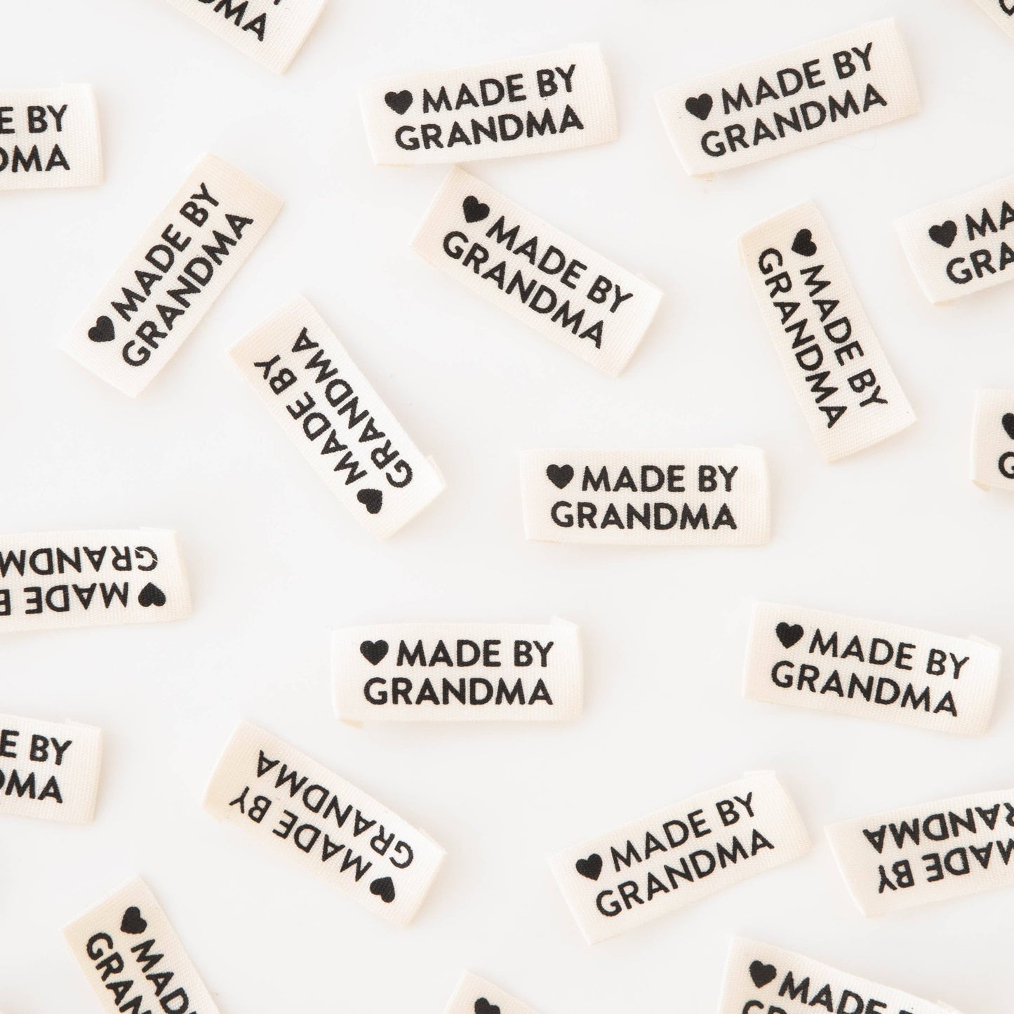 Notions: Sarah Hearts Made by Grandma Organic Cotton Sewing and Quilting Labels- 1 Pack