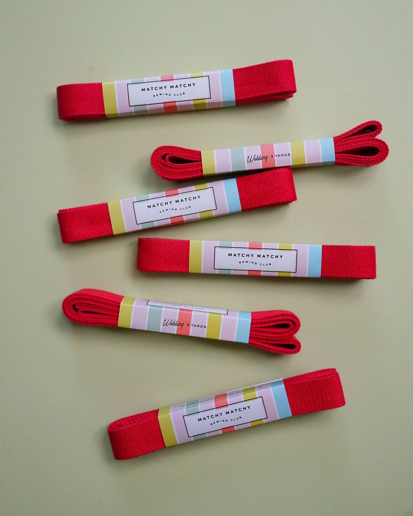 Sewing Notion: Matchy Matchy Sewing Club Red Webbing 1.25": 3 yards- 1 pack
