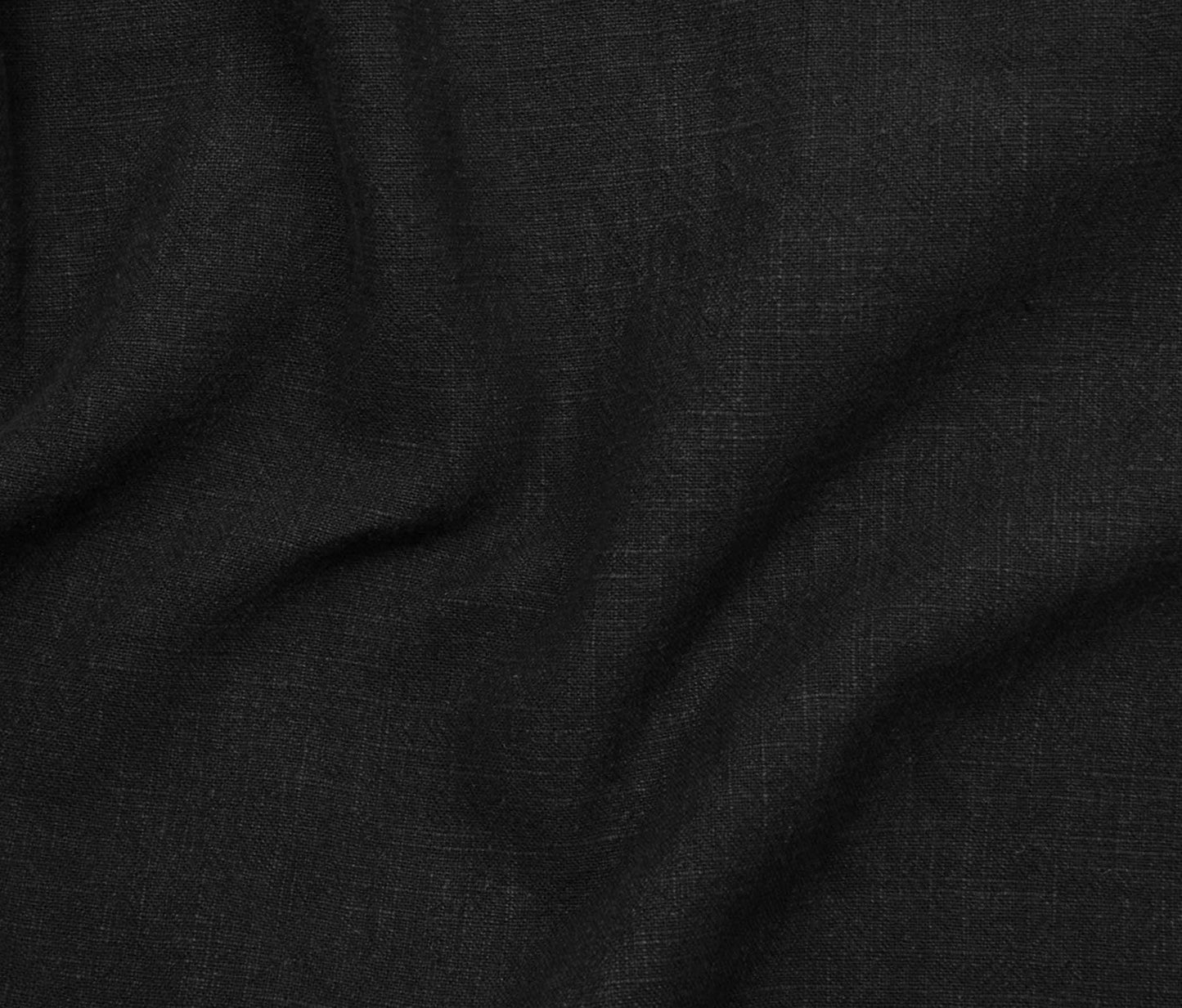 Stonewashed Textured Black Ramie Opaque Solid 7.08oz- by the yard