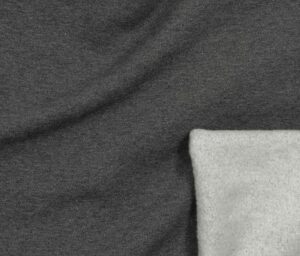 Organic Royal Fleece Cotton Charcoal Melange Sweatshirt Knit Solid- by the yard