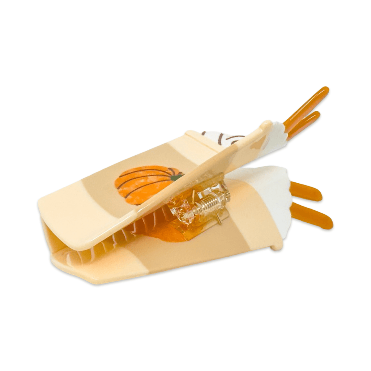 Hair Accessories: Jenny Lemons: Large Pumpkin Spice Latte Hair Claw Clip 4.25"x2"-1 Hair Clip