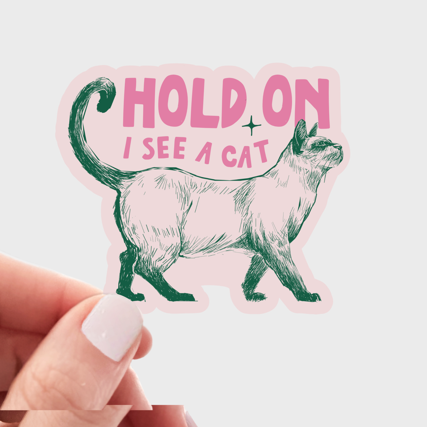 Stickers and Stationery: Hold On I See a Cat Sticker