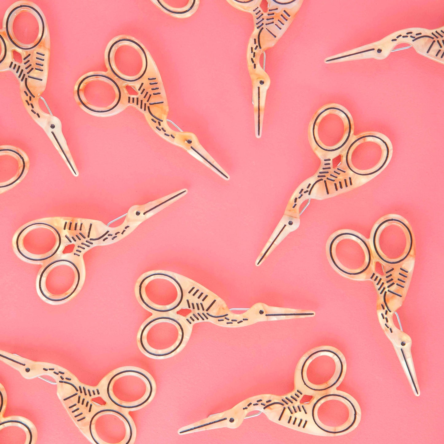 Sarah Hearts Stork Scissors Hair Clip