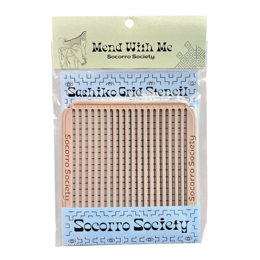 Sashiko Grid Stencil by Socorro Society in packaging on a white background