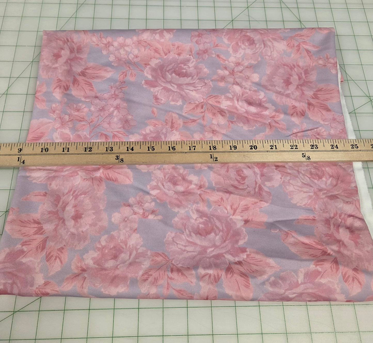 Designer LA Deadstock Scuba Techno Poly Spandex Pink and Lavender Floral Knit- by the yard