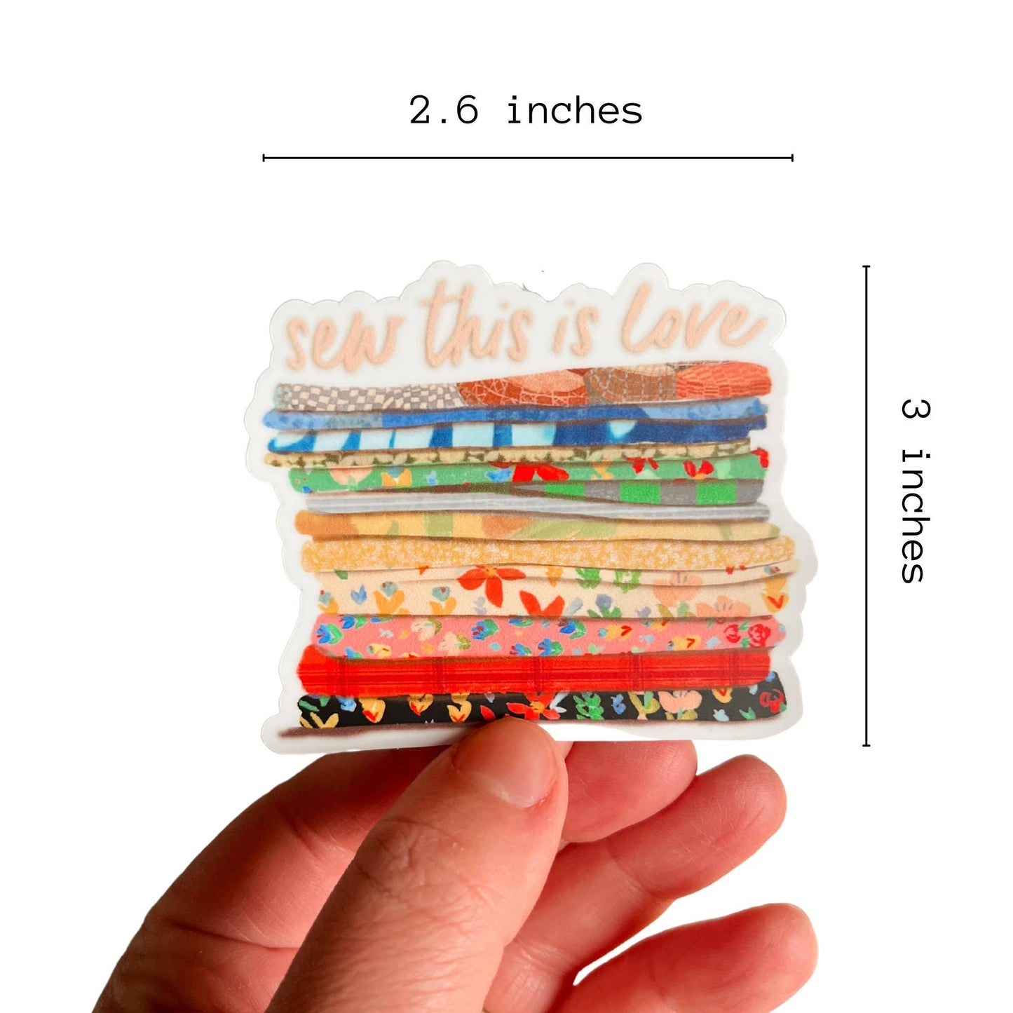 Stickers and Stationery: Sew This Is Love Vinyl Sticker- (3"x2.26")