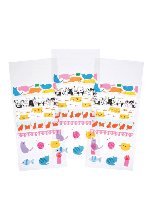 Stickers and Stationary: Cats Washi Stickers-1 Pack