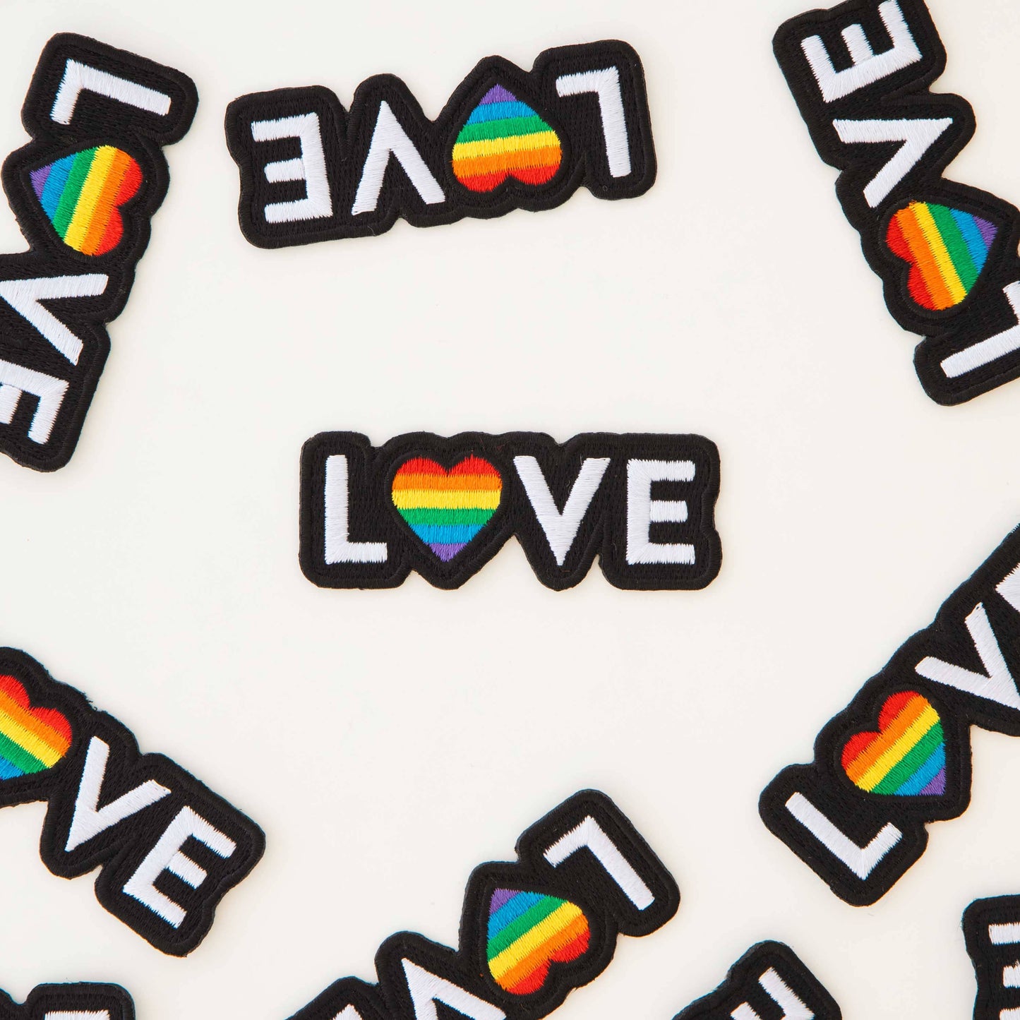 Notion: Sarah Hearts Love Pride Iron-On Patch- 1 pack