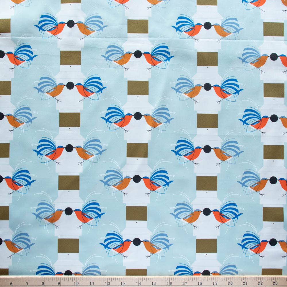 Organic Premium Homecoming Poplin 115GSM Charley Harper for Birch Fabrics- by the half yard