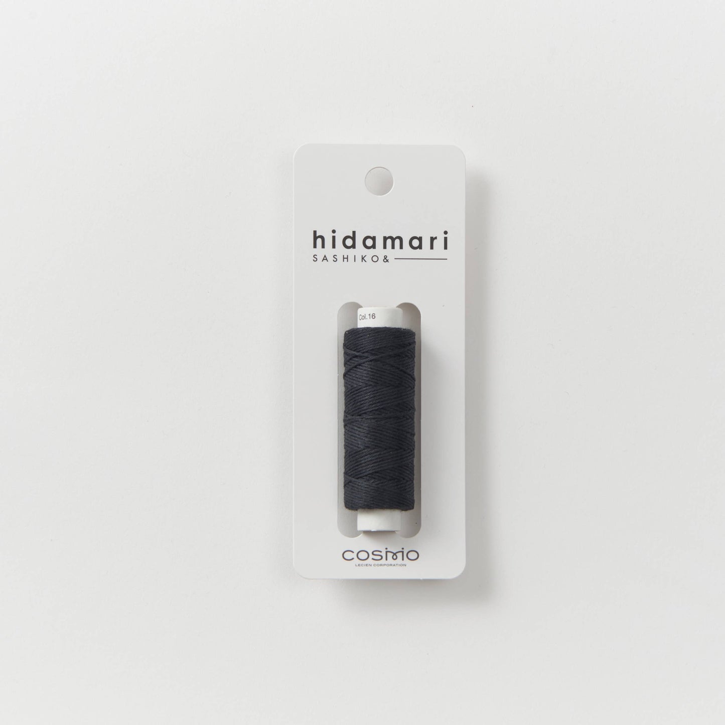 Sashiko and Visible Mending Supplies: COSMO Hidamari Sashiko Cotton Thread Black (16)- 1 Pack