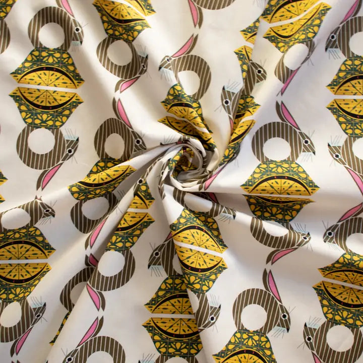 Birch Fabrics: Organic Cotton Poplin 115 GSM Box Seat Charley Harper-by the half yard