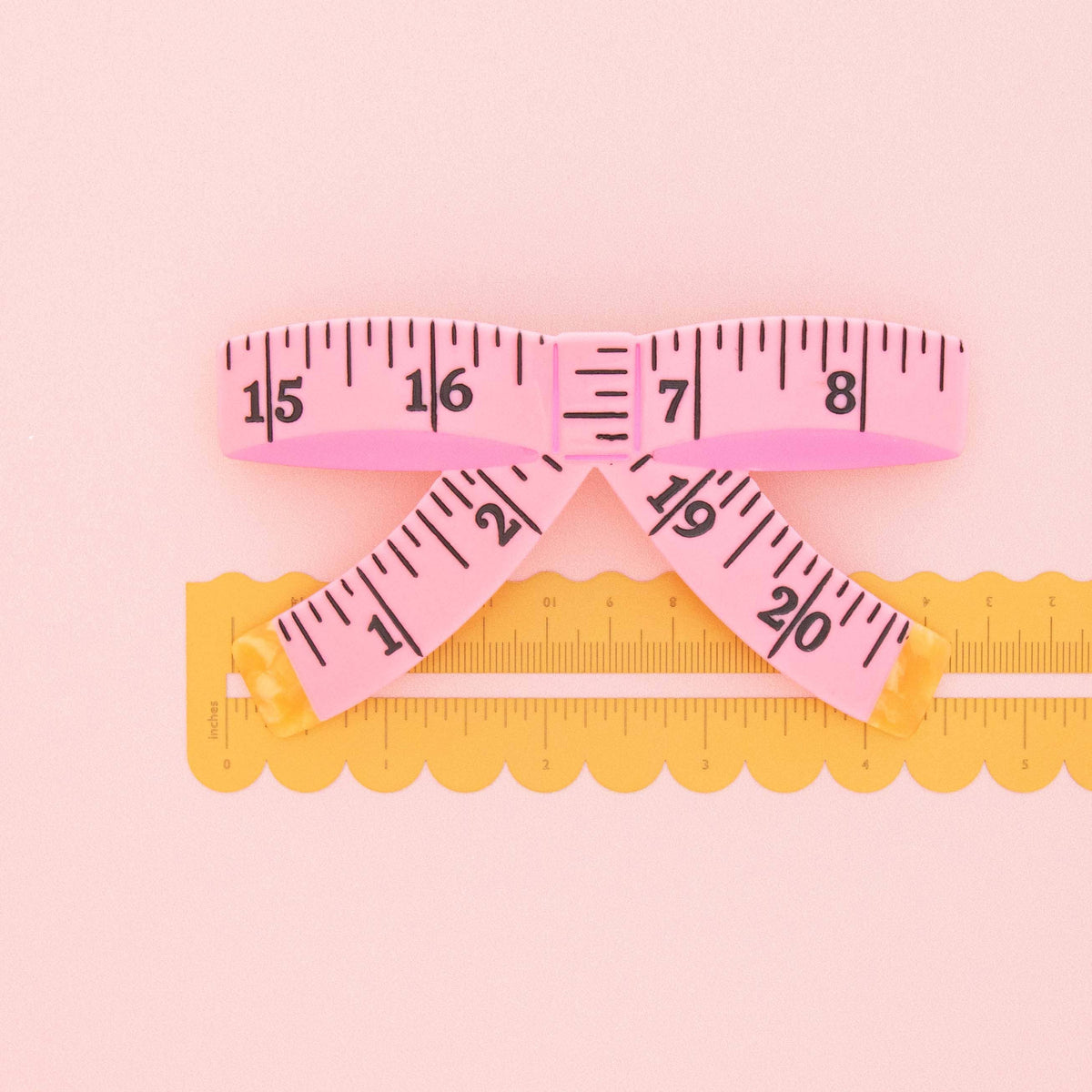 Hair Accessories: Sarah Heart Tape Measure Bow French Barrette