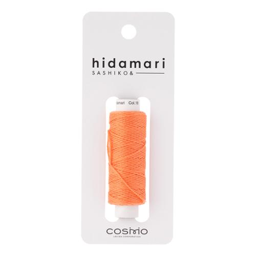 Hidamari Sashiko thread spool on a white card with 'Cosmo' branding
