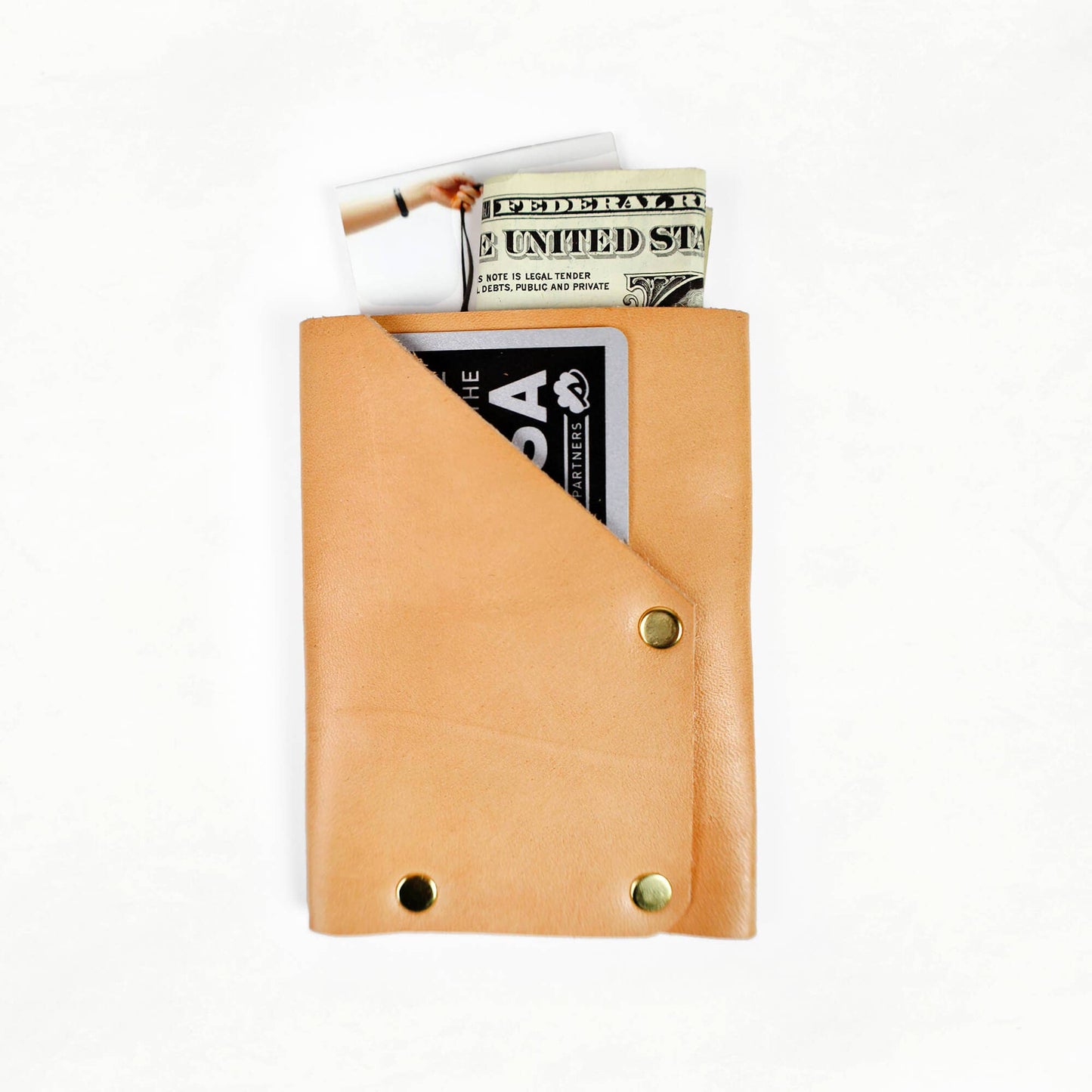 Sewing Kit: DIY Vegetable-Tanned Leather Card Holder Kit by Klum House : Tan - 1 pack