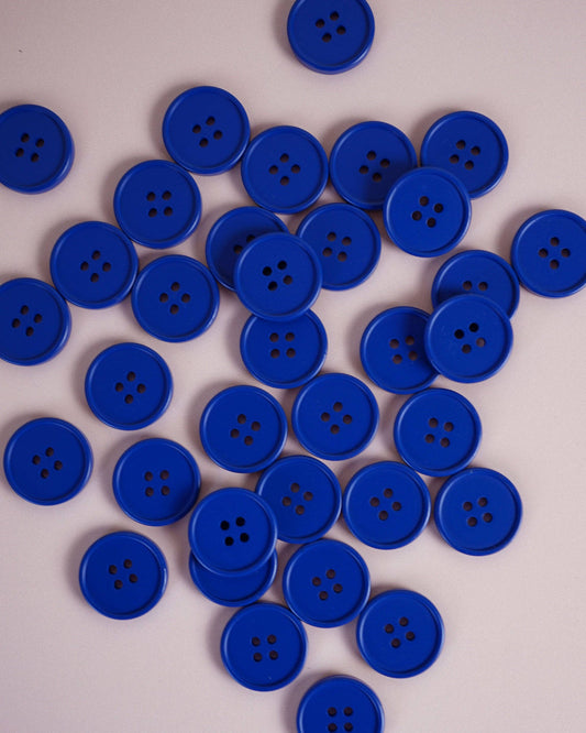 Sewing Notions: Cobalt Retro Buttons by Matchy Matchy Sewing Club: Set of 6- 1 Pack