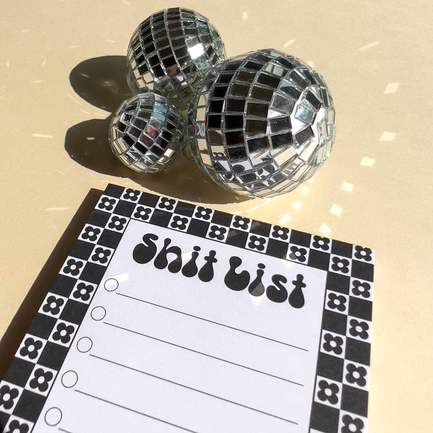 Local Artist Stationary: Shit List Notepad | Daisy Black- 1 pack