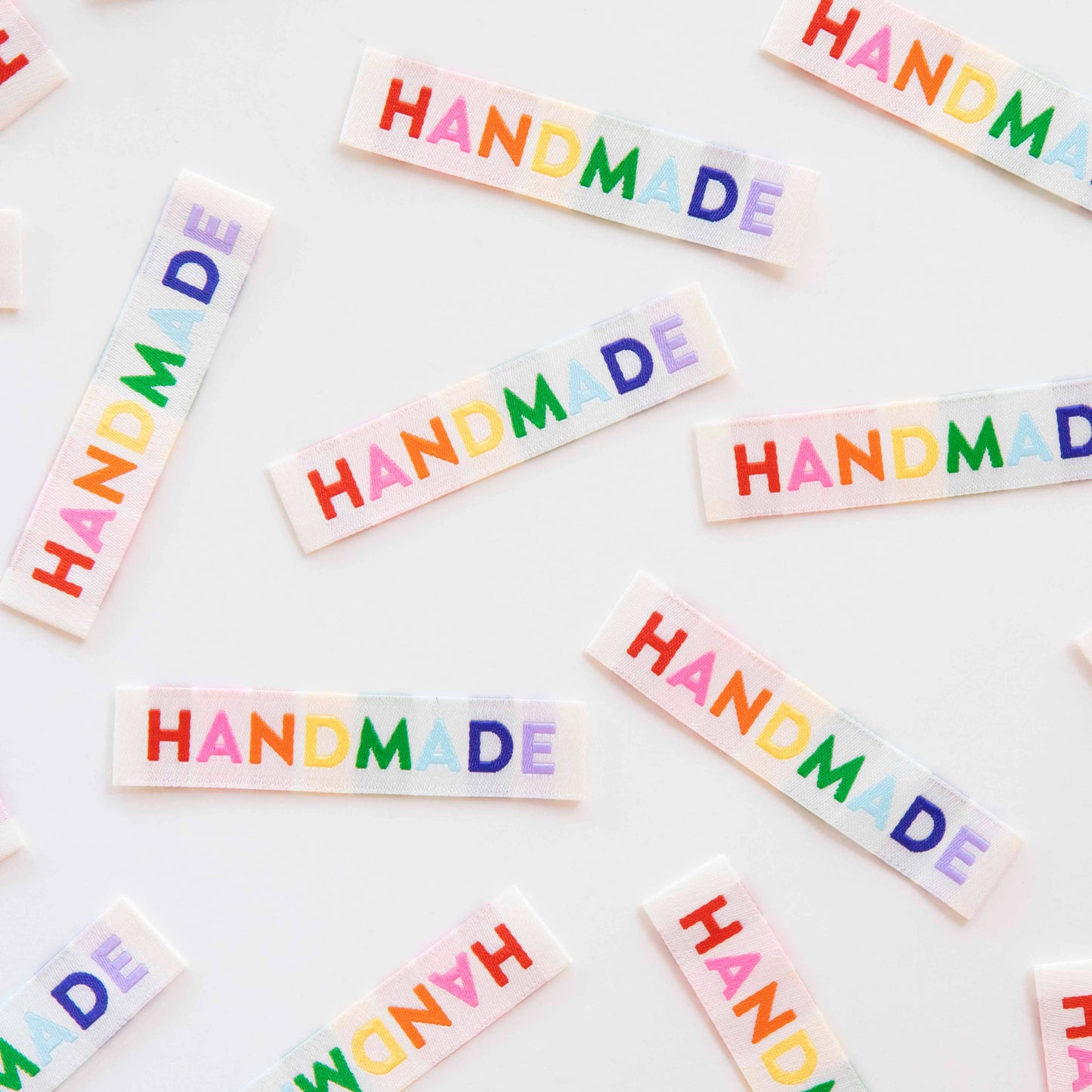 Notions: Sarah Hearts Handmade Woven Sewing Labels - Rainbow Colors