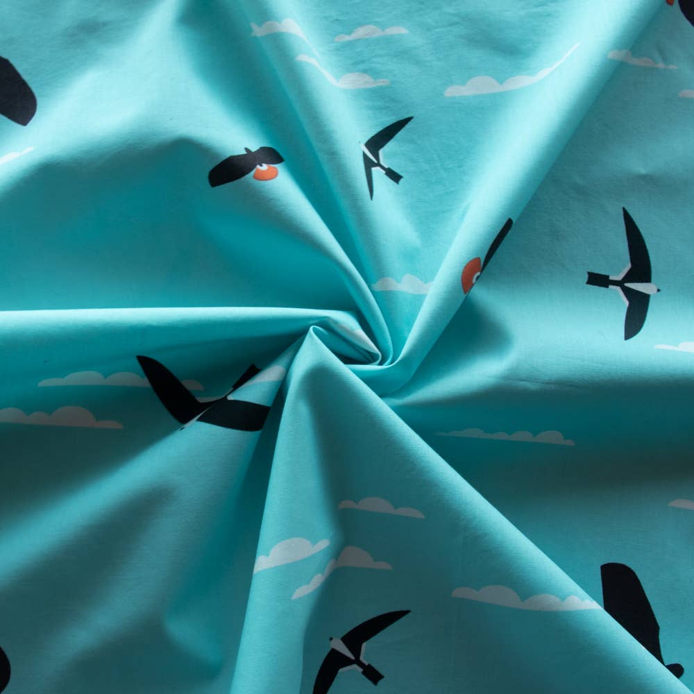 Organic Premium Cotton Soaring Santa Rosa Shirting Poplin 115gsm Charley Harper by Birch Fabrics- by the half yard